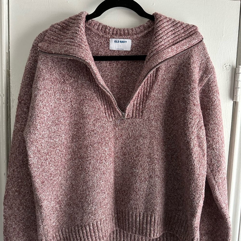 Old Navy Women's Marled Pink Cowl Neck Sweater